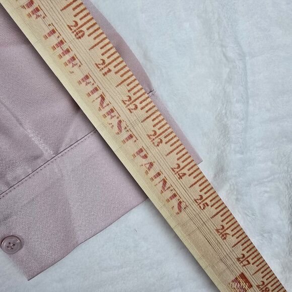 AISEW Women’s Satin Blush Pink Button-Up Blouse Top Size 2XL Long Sleeve Collar - Picture 7 of 8